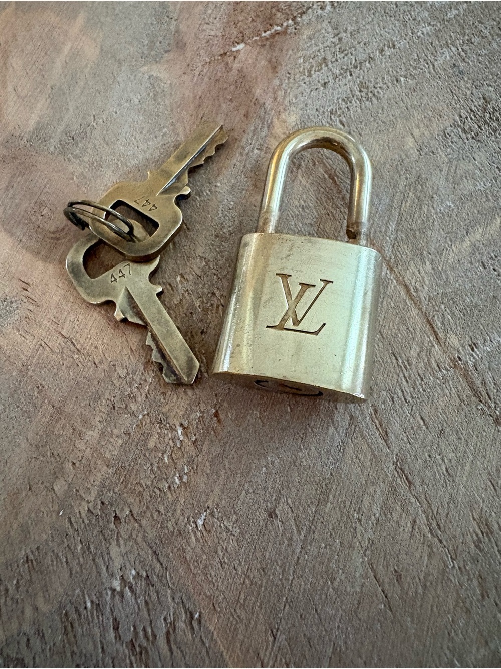 Authentic Louis Vuitton LV Padlock & 2 Keys #447